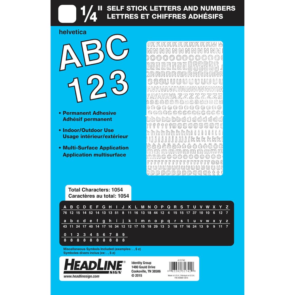 Headline Sign® White Helvetica Letters & Numbers Vinyl Stickers, 1/4'' Michaels